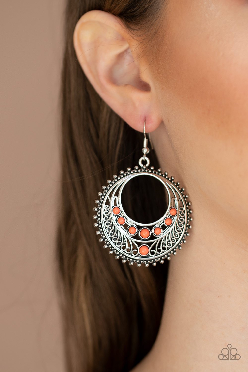 Boho Bliss - Orange Earring  - Paparazzi