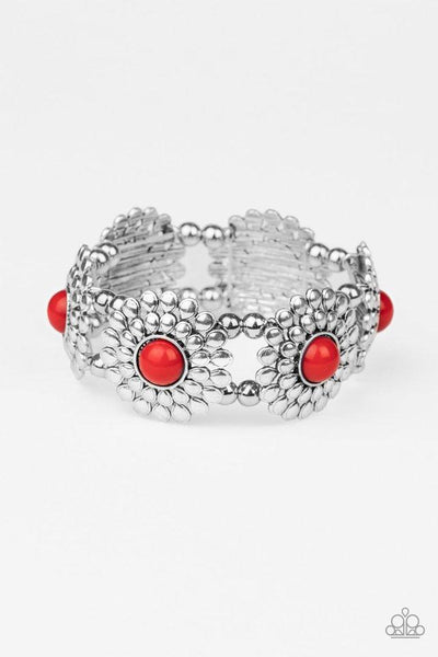 Bountiful Blossoms - Red Bracelet- Paparazzi