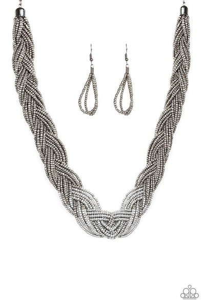 Brazilian Brilliance - Silver Necklace - Seed Bead - Paparazzi