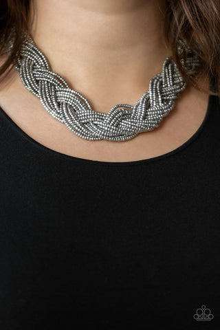 Brazilian Brilliance - Silver Necklace - Seed Bead - Paparazzi