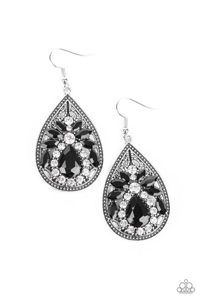 Candlelight Sparkle - Black Earring- Paparazzi