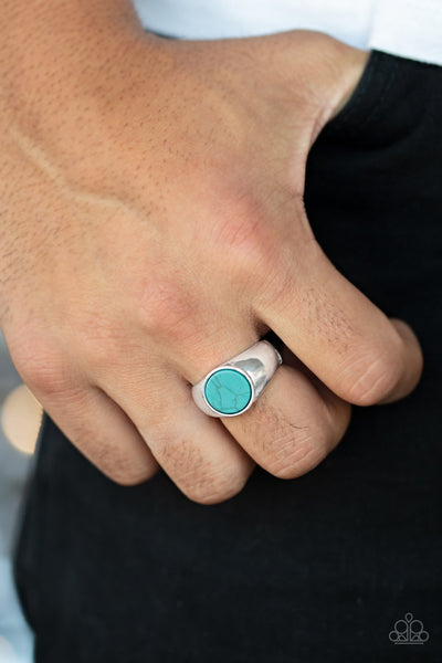 Carbon Print- Blue Ring - Paparazzi