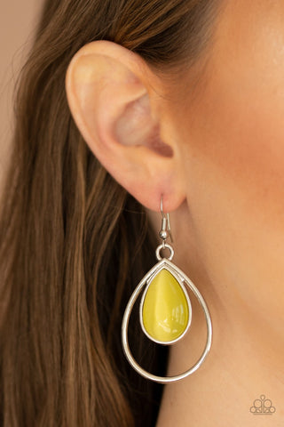Color Me Cool - Yellow Earring - Paparazzi