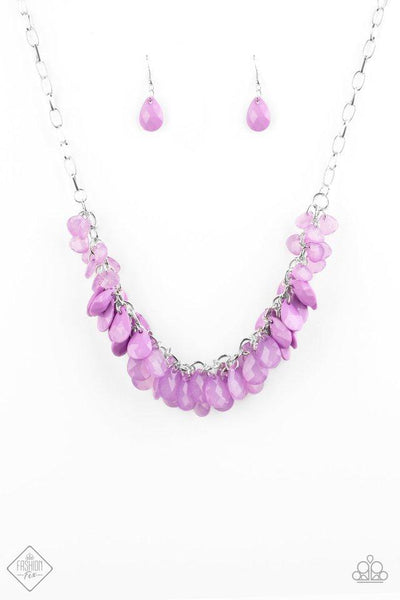 Colorfully Clustered - Purple Necklace - Paparazzi