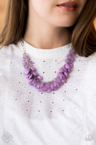 Colorfully Clustered - Purple Necklace - Paparazzi