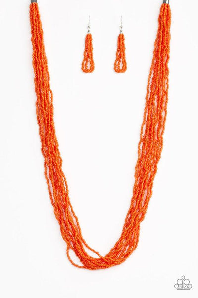 Congo Colada - Orange Necklace -Seed Bead - Paparazzi