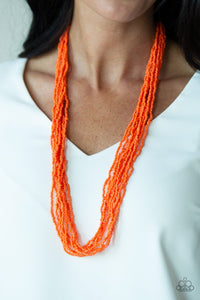 Congo Colada - Orange Necklace -Seed Bead - Paparazzi