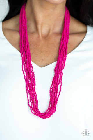 Congo Colada - Pink Necklace - Seed Bead - Paparazzi