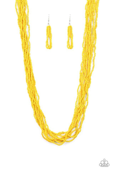 Congo Colada - Yellow Necklace - Seed Bead - Paparazzi