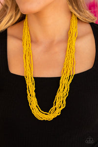 Congo Colada - Yellow Necklace - Seed Bead - Paparazzi