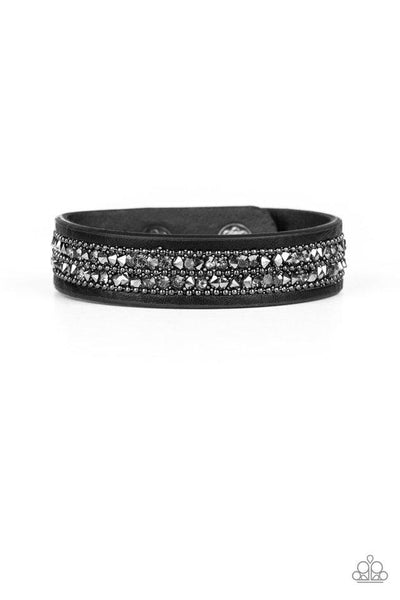 Crunch Time - Black Wrap Bracelet - Paparazzi