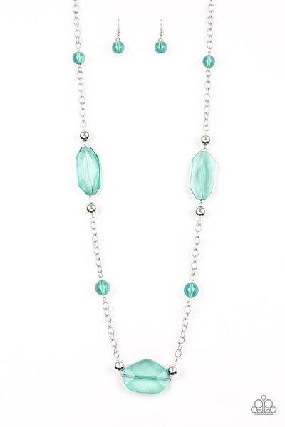 Crystal Charm - Green Necklace - Paparzzi