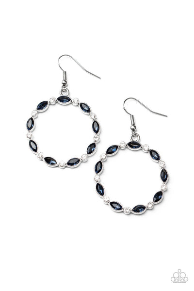 Crystal Circlets - Blue Earrings -Paparazzi