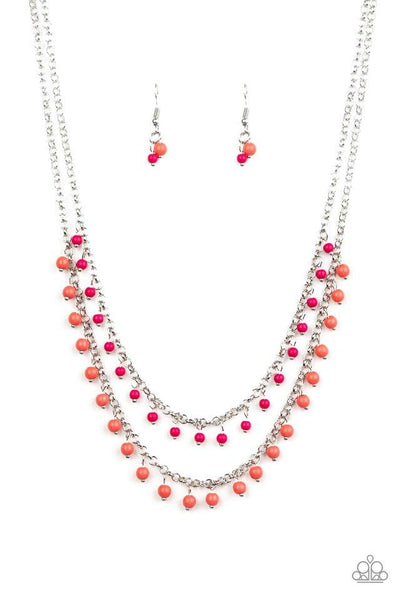 Dainty Distraction - Orange Necklace - Paparazzi