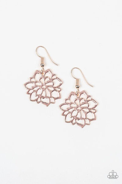 Darling Dahlia - Rose Gold Earring - Paparazzi