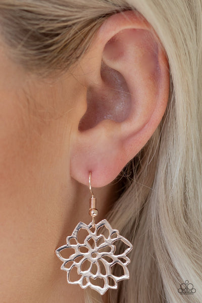 Darling Dahlia - Rose Gold Earring - Paparazzi