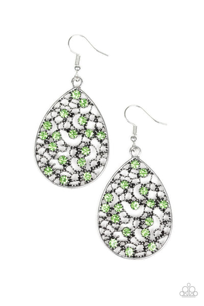 Dazzling Dew - Green Earring - Paparazzi