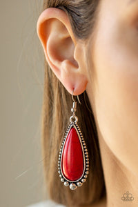 Desert Quench - Red Earring - Paparazzi