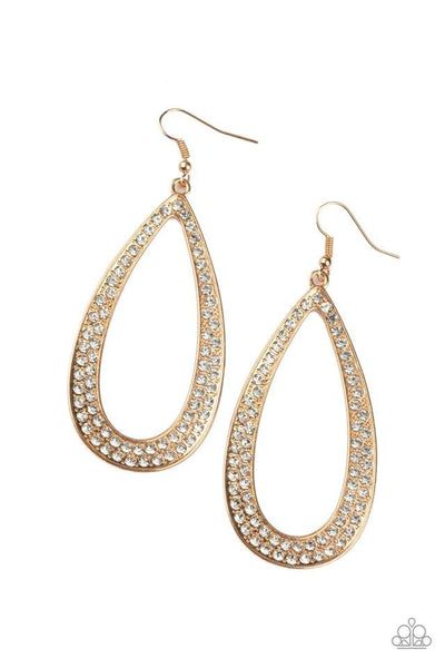 Diamond Distraction - Gold Earring - Paparazzi