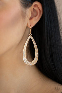 Diamond Distraction - Gold Earring - Paparazzi