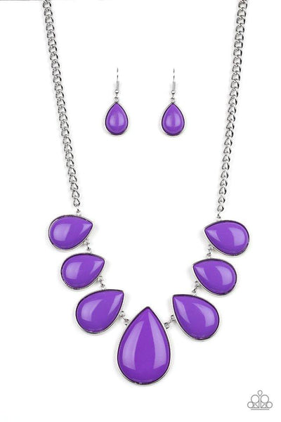 Drop Zone - Purple Necklace - Paparazzi