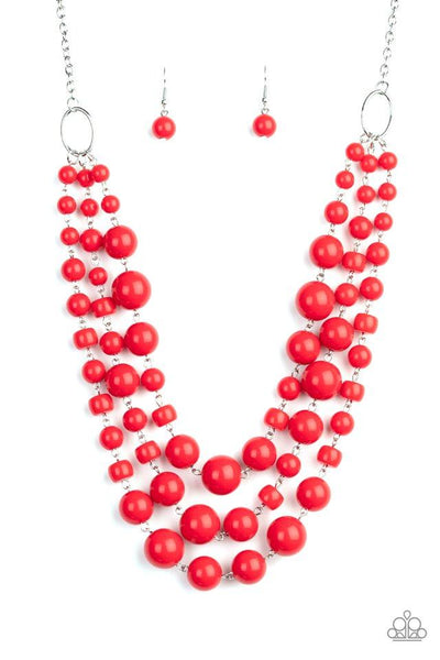 Everyone Scatter! - Red Necklace - Paparazzi