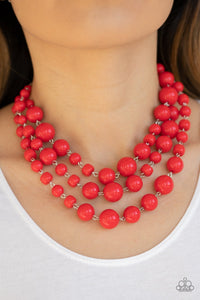 Everyone Scatter! - Red Necklace - Paparazzi