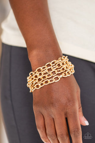 Fast Ball - Gold Bracelet - Paparazzi