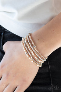 Fiercely Frosted - Brown Bracelet - Paparazzi