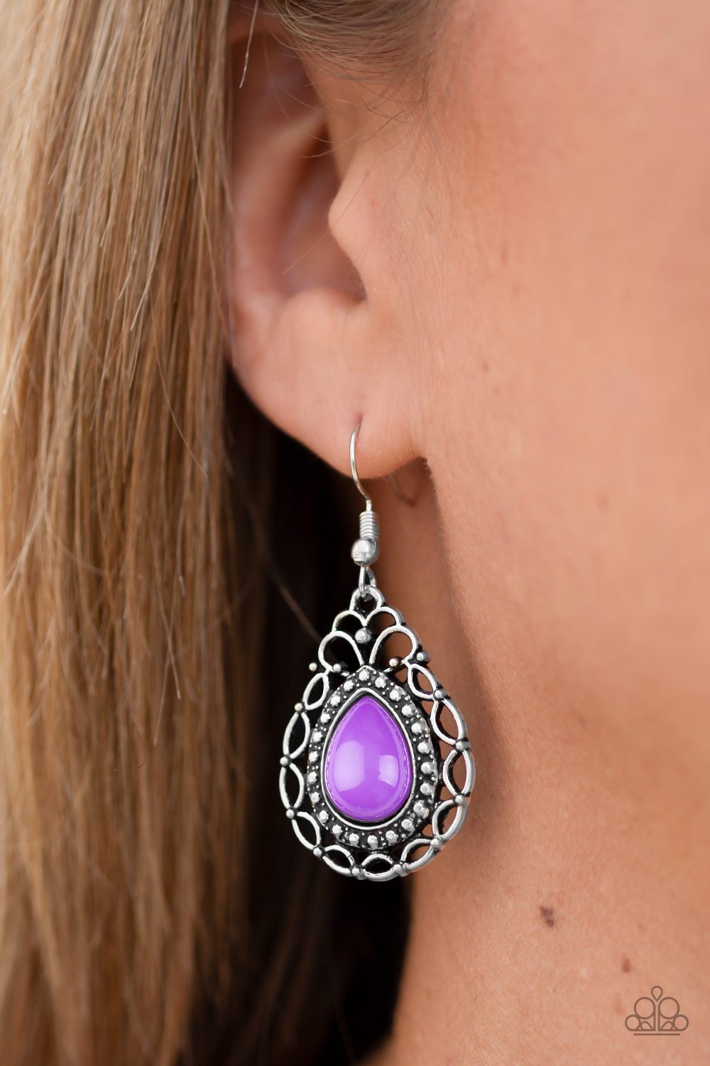 Flirty Finesse - Purple Earring - Paparazzi