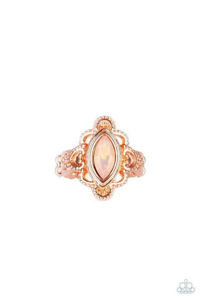 Glass Half-COLORFUL - Copper Ring - Paparazzi