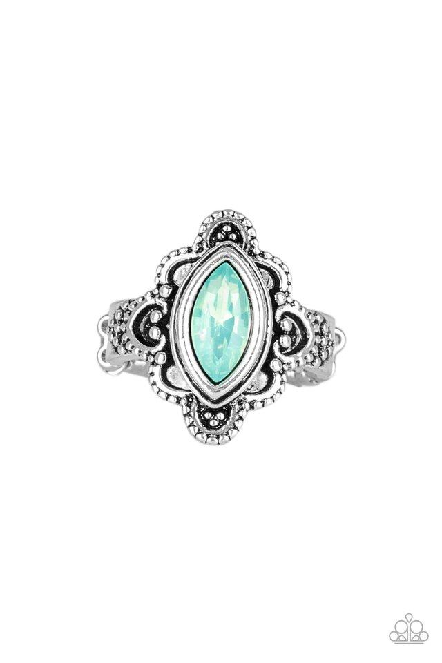 Glass Half-COLORFUL - Green Ring - Paparazzi