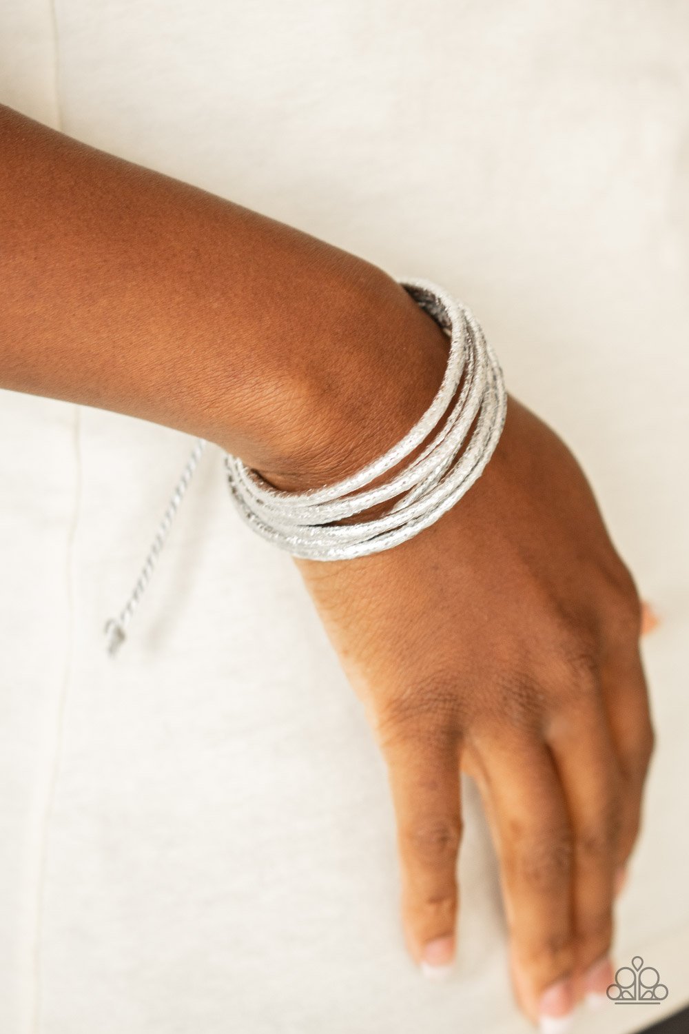 Glitter-tastic! - Silver Bracelet - Paparazzi