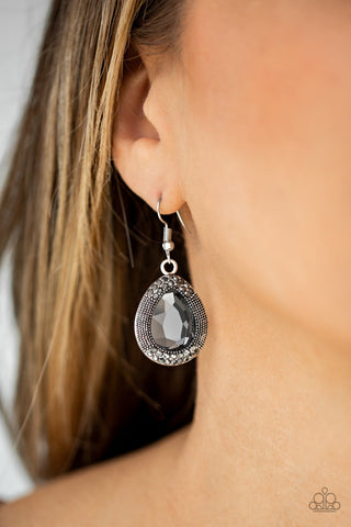 Grandmaster Shimmer - Silver Earring - Paparazzi