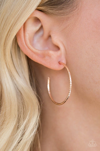 HOOP, Line, and Sinker - Rose Gold Earring - Paparazzi