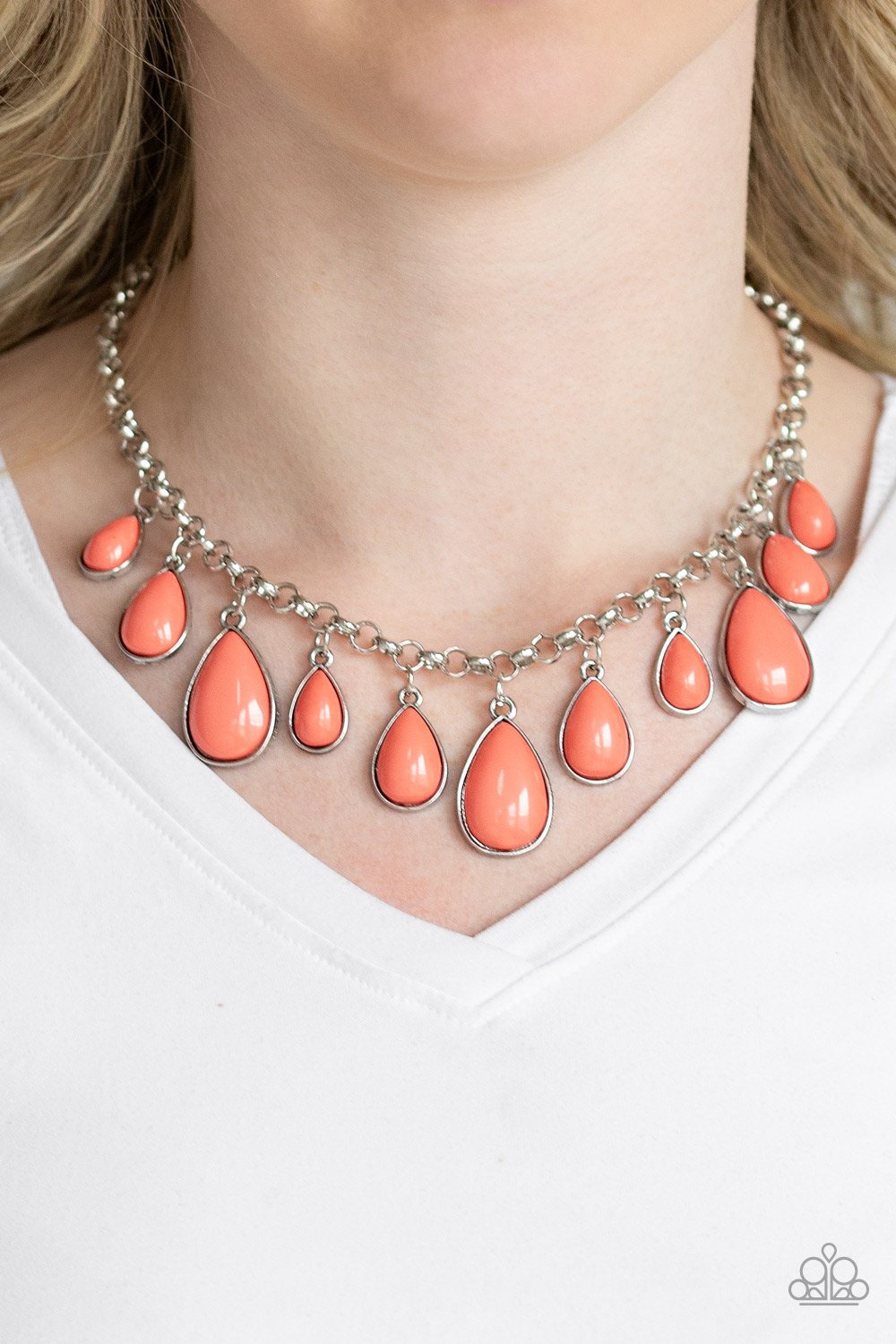 Jaw-Dropping Diva - Orange Necklace - Paparazzi