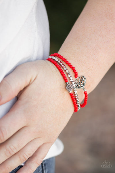 Lovers Loot - Red Bracelet - Paparazzi
