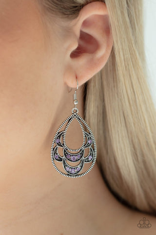 Malibu Macrame - Purple Earring - Paparazzi