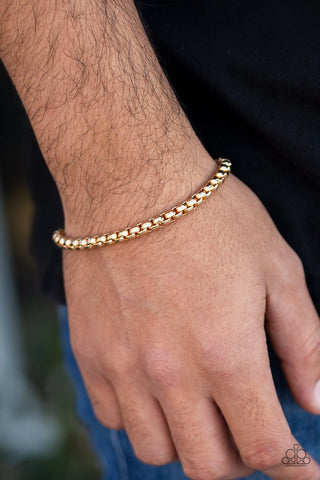 Metro Marathon - Gold Bracelet - Mens - Paparazzi