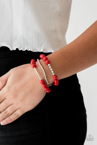 New Adventures - Red Bracelet - Paparazzi