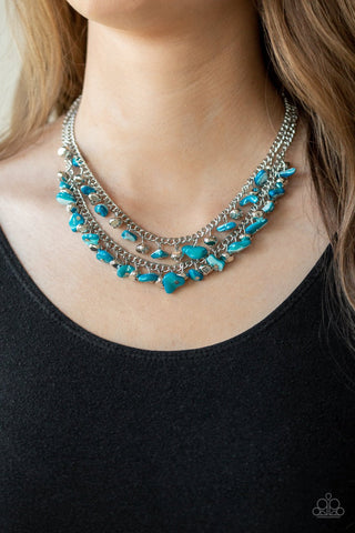 Pebble Pioneer - Blue Necklace - Paparazzi