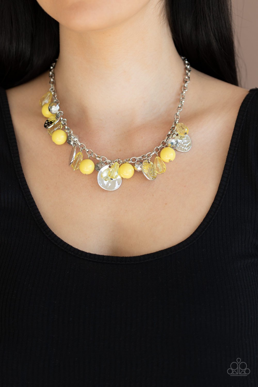 Prismatic Sheen - Yellow Necklace - Paparazzi