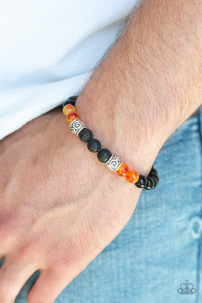 Proverb - Orange Bracelet - Lava Bead - Paparazzi