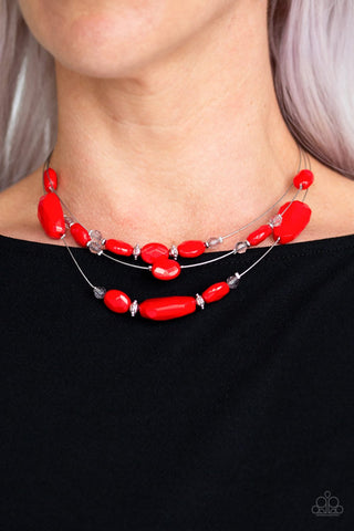 Radiant Reflections - Red Necklace - Paparazzi