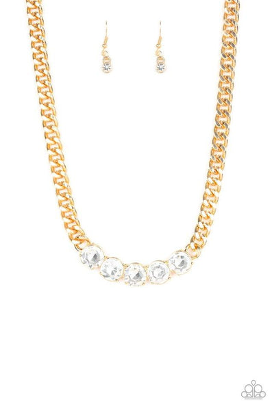 Rhinestone Renegade - Gold Necklace - Paparazzi