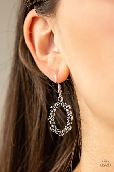 Rosy Royal - Silver Earring - Paparazzi