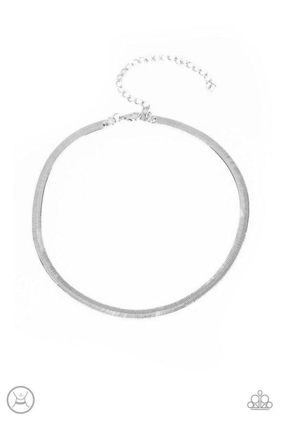 Serpentine Sheen - Silver Necklace - Choker - Paparazzi