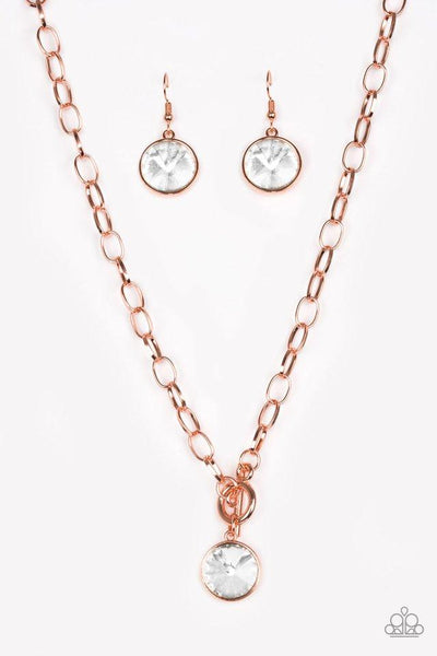 She Sparkles On - Copper Necklace - Paparazzi