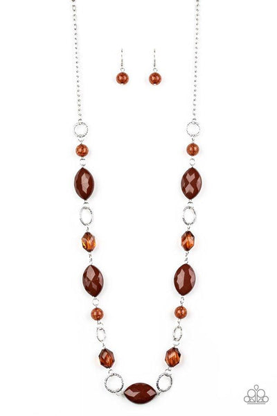 Shimmer Simmer - Brown Necklace - Paparazzi