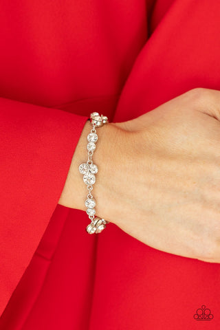 Social GLISTENING - White Bracelet - Paparazzi